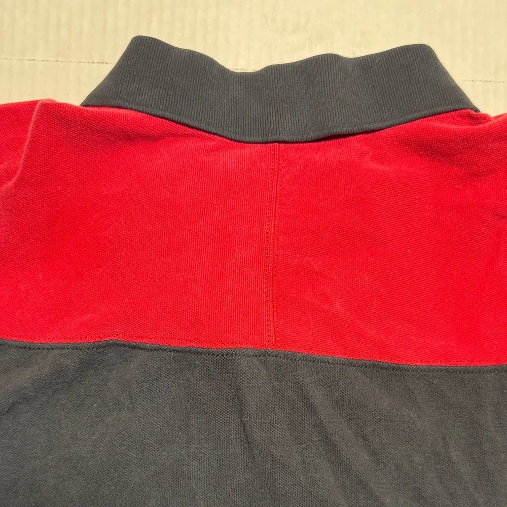POLO Ralph Lauren Vintage?‎ Men's P-Wing Polo Shirt Black Red Pique Cotton 2XLT